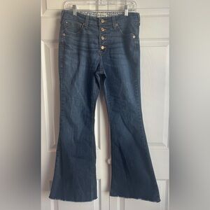 Ariat Women’s High Rise Flare Raw Hem Buttonfly Jeans Size 30R